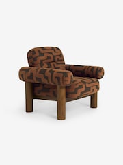MADE.COM Clyde Abstract Weave Chocolate Brown Maxton Chair - Image 6 of 6