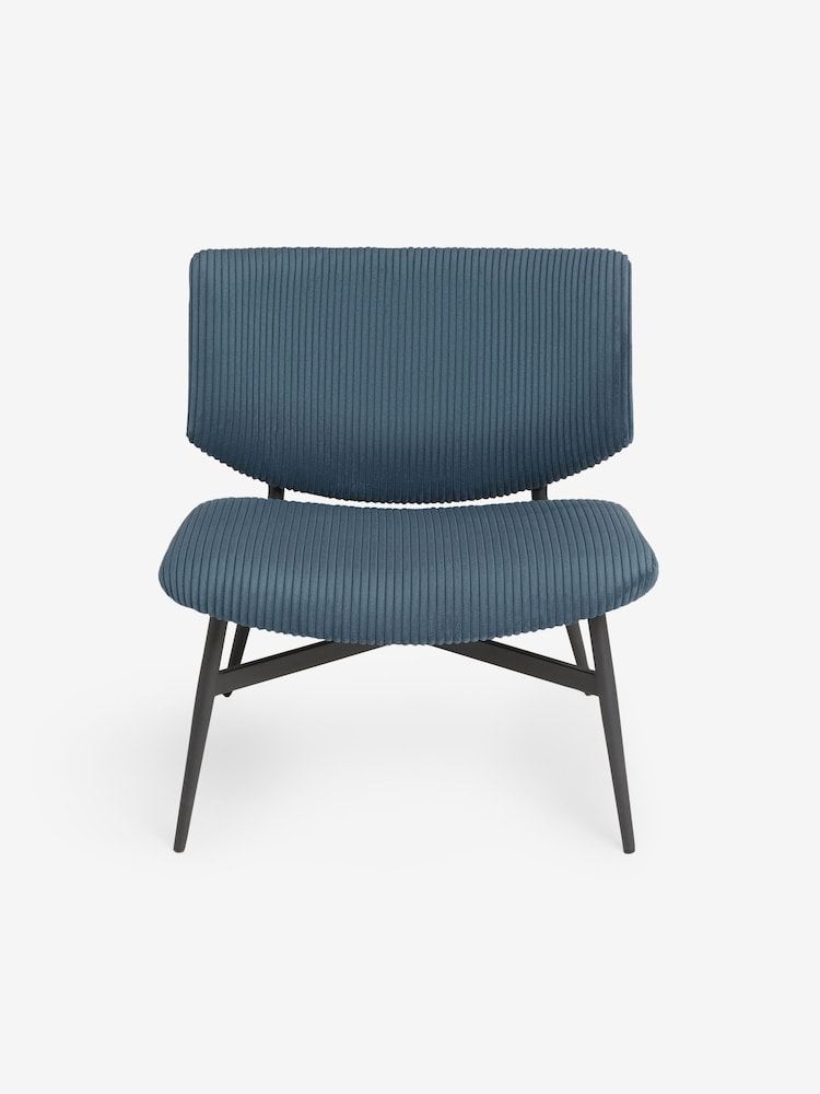 MADE.COM Steel Blue Cord Kuta Accent Chair - Image 2 of 3