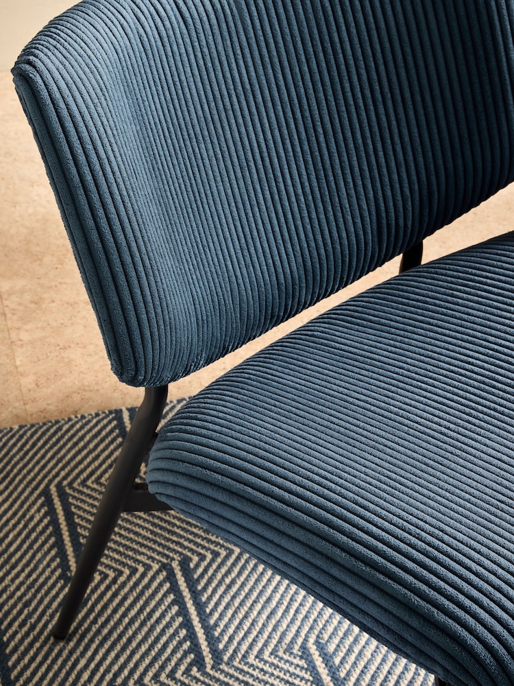 MADE.COM Steel Blue Cord Kuta Accent Chair - Image 3 of 3