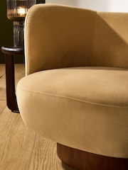 MADE.COM Soft Caramel Brown Velvet Novara Swivel Accent Chair - Image 3 of 6