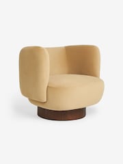 MADE.COM Soft Caramel Brown Velvet Novara Swivel Accent Chair - Image 6 of 6