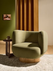 MADE.COM Fern Green Velvet Novara Swivel Accent Chair - Image 1 of 6