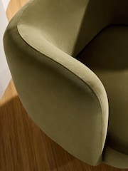 MADE.COM Fern Green Velvet Novara Swivel Accent Chair - Image 2 of 6