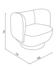 MADE.COM Fern Green Velvet Novara Swivel Accent Chair - Image 4 of 6