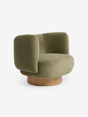 MADE.COM Fern Green Velvet Novara Swivel Accent Chair - Image 5 of 6