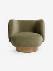 MADE.COM Fern Green Velvet Novara Swivel Accent Chair - Image 6 of 6