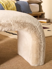 MADE.COM Taupe Natural Arctic Fur Beryl Stool - Image 2 of 5