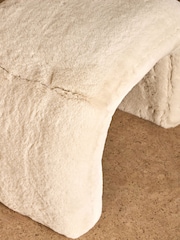 MADE.COM Taupe Natural Arctic Fur Beryl Stool - Image 3 of 5