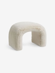 MADE.COM Taupe Natural Arctic Fur Beryl Stool - Image 4 of 5