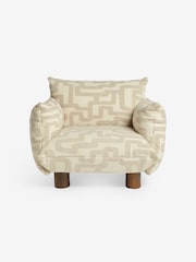 MADE.COM Clyde Abstract Weave Natural Sand Jude Accent Chair - Image 1 of 2