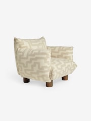 MADE.COM Clyde Abstract Weave Natural Sand Jude Accent Chair - Image 2 of 2