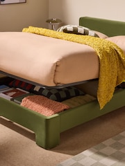 MADE.COM Velvet Pistachio Green Ottoman Storage Bed Leonora - Image 2 of 3