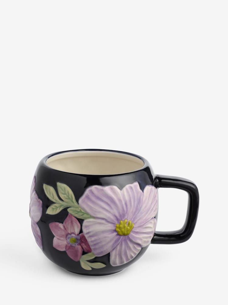 Navy Flower Textured Mug - Image 3 of 3