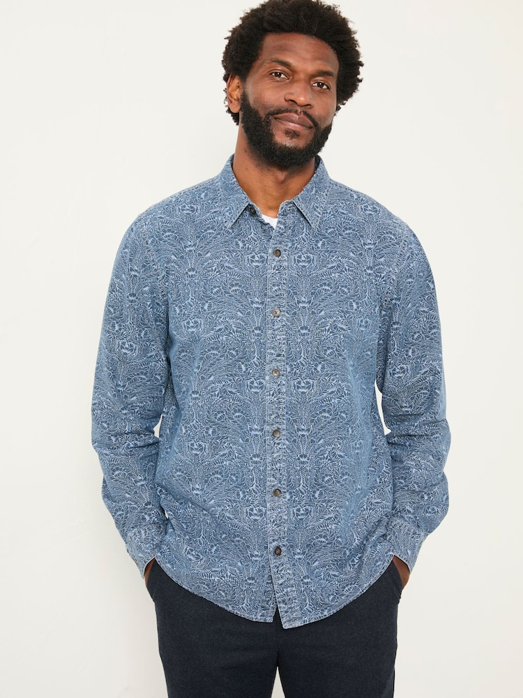 FatFace Chambray Blue Long Sleeve Floral Bouquet Print Shirt - Image 2 of 6 FatFace Chambray Blue Long Sleeve Floral Bouquet Print Shirt - Image 2 of 6