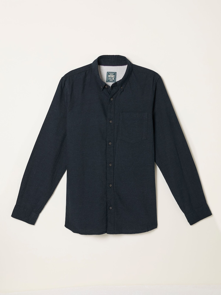 FatFace Oxlow Navy Long Sleeve Plain Shirt - Image 1 of 1