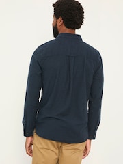 FatFace Oxlow Navy Long Sleeve Plain Shirt - Image 2 of 5