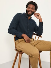 FatFace Oxlow Navy Long Sleeve Plain Shirt - Image 4 of 5