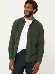 FatFace Oxlow Emerald Green Long Sleeve Plain Shirt - Image 1 of 5