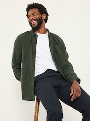 FatFace Oxlow Emerald Green Long Sleeve Plain Shirt - Image 4 of 5