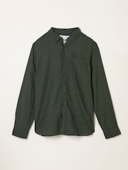 FatFace Oxlow Emerald Green Long Sleeve Plain Shirt - Image 5 of 5