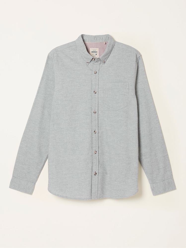 FatFace Tadlow Grey Long Sleeve Herringbone Shirt - Image 1 of 1 FatFace Tadlow Grey Long Sleeve Herringbone Shirt - Image 1 of 1