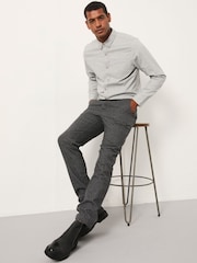 FatFace Tadlow Grey Long Sleeve Herringbone Shirt - Image 3 of 5