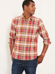 FatFace Routh Berry Red Long Sleeve Check Shirt - Image 1 of 5
