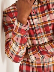 FatFace Routh Berry Red Long Sleeve Check Shirt - Image 3 of 5