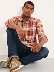 FatFace Routh Berry Red Long Sleeve Check Shirt - Image 4 of 5