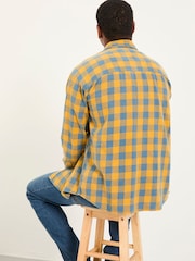 FatFace Thursby Ochre Yellow Long Sleeve Relaxed Fit Gingham Shirt - Image 2 of 4