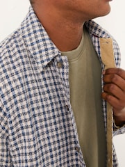 Camisa xadrez texturizada de manga comprida FatFace com ajuste relaxado - Imagem 2 de 4