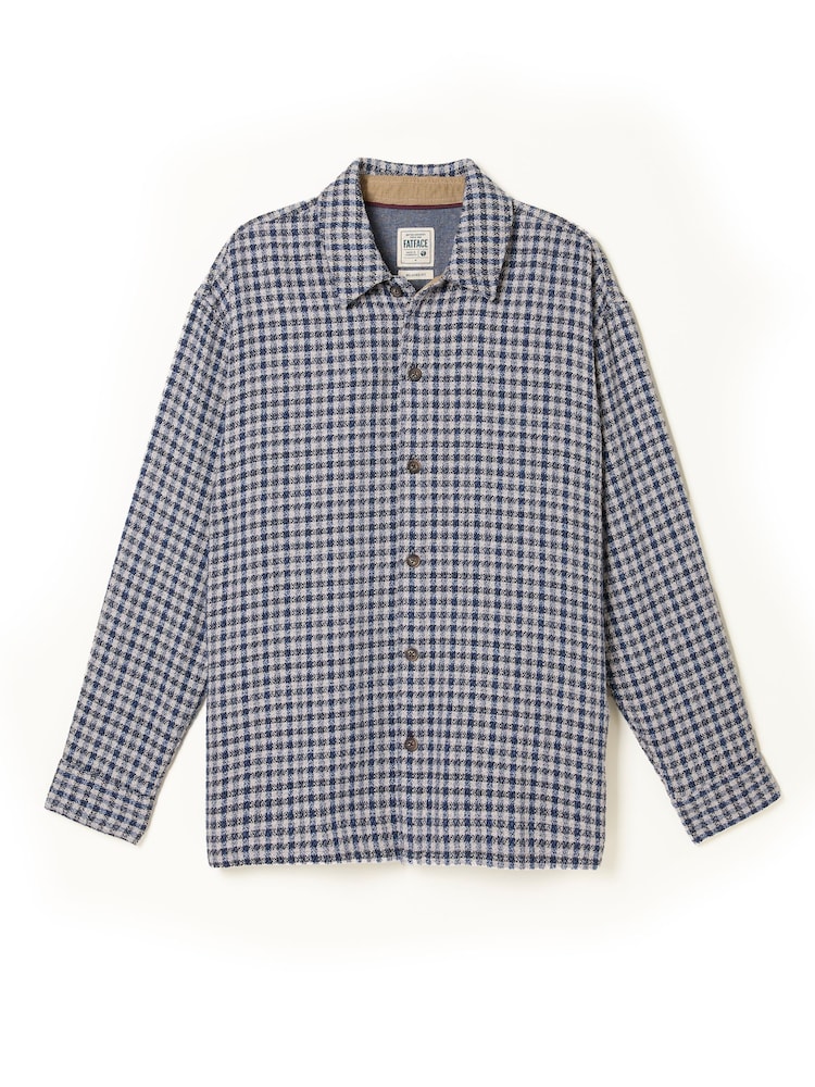 Camisa xadrez texturizada de manga comprida FatFace com ajuste relaxado - Imagem 4 de 4