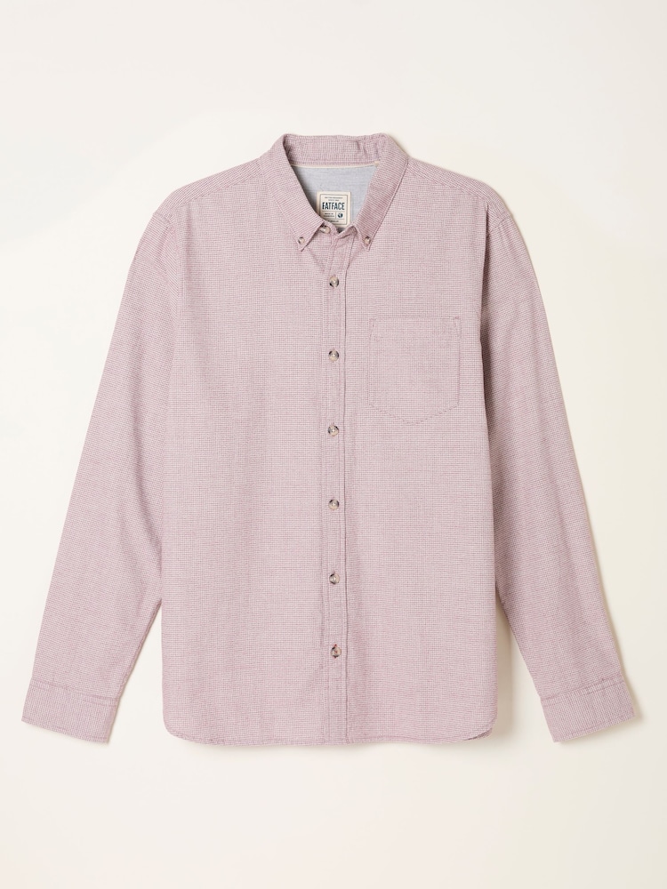 FatFace Tadlow Rust Red Long Sleeve Herringbone Shirt - Image 1 of 1 FatFace Tadlow Rust Red Long Sleeve Herringbone Shirt - Image 1 of 1