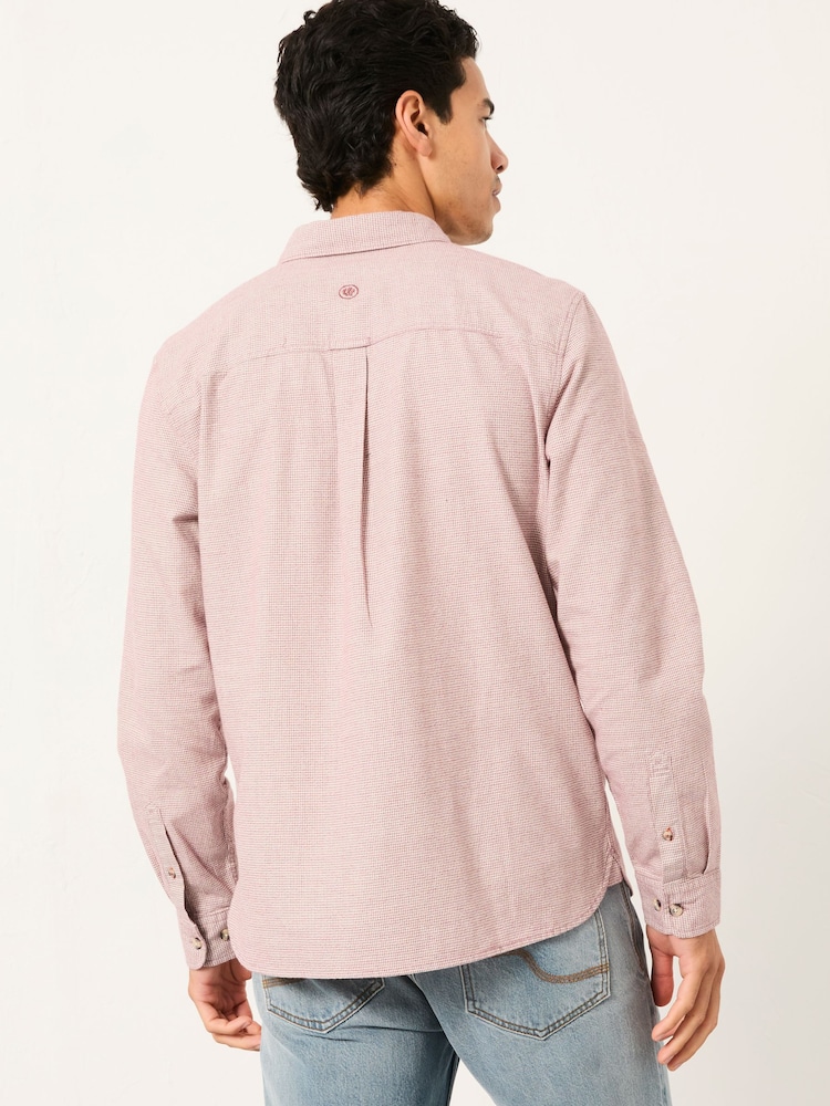 FatFace Tadlow Rust Red Long Sleeve Herringbone Shirt - Image 2 of 5 FatFace Tadlow Rust Red Long Sleeve Herringbone Shirt - Image 2 of 5