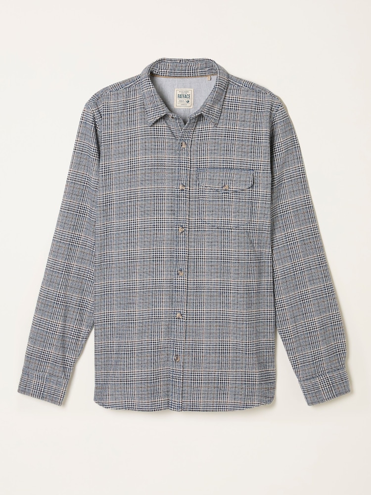 FatFace Charlton Navy Long Sleeve Check Shirt - Image 1 of 1