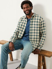 FatFace Tanton Natural Long Sleeve Textured Check Shirt - Image 1 of 5