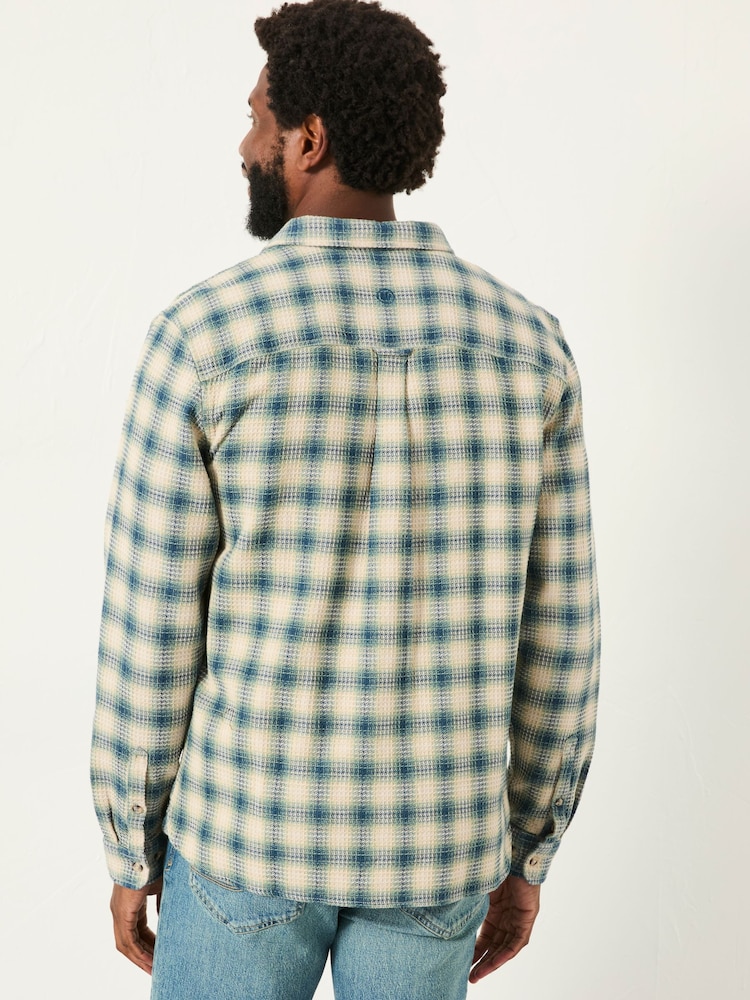 FatFace Tanton Natural Long Sleeve Textured Check Shirt - Image 2 of 5 FatFace Tanton Natural Long Sleeve Textured Check Shirt - Image 2 of 5