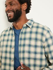 FatFace Tanton Natural Long Sleeve Textured Check Shirt - Image 3 of 5