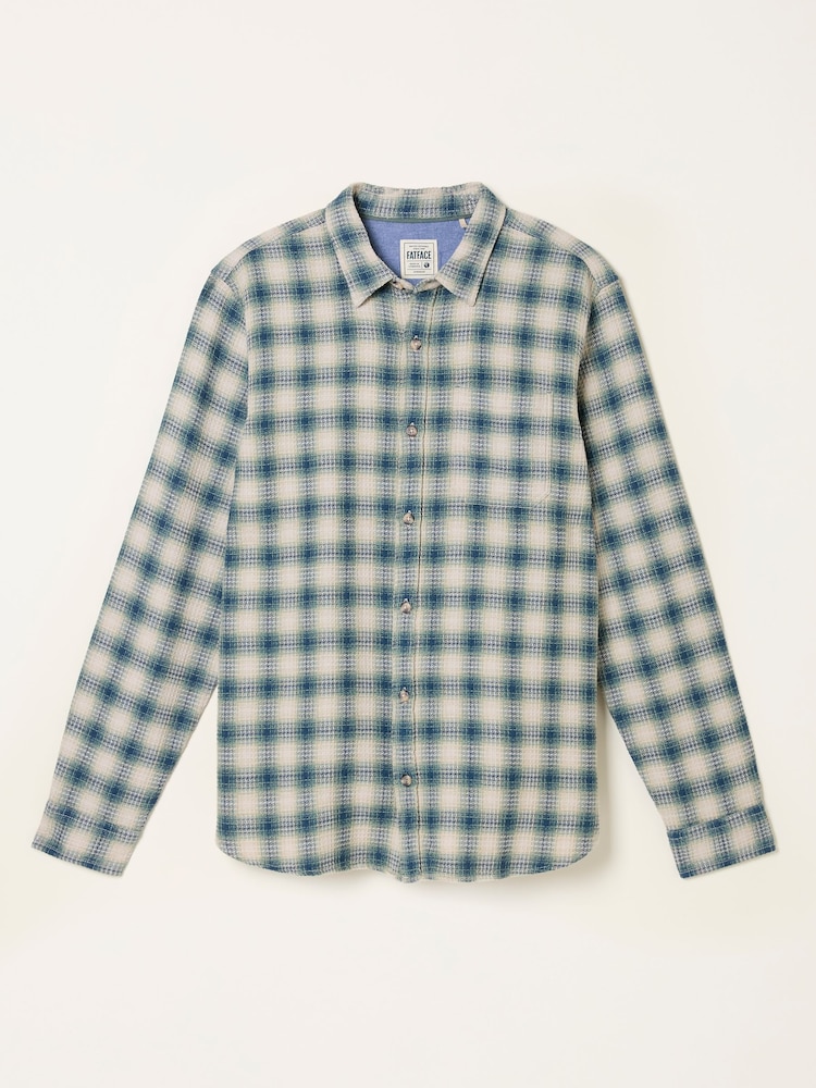 FatFace Tanton Natural Long Sleeve Textured Check Shirt - Image 5 of 5 FatFace Tanton Natural Long Sleeve Textured Check Shirt - Image 5 of 5