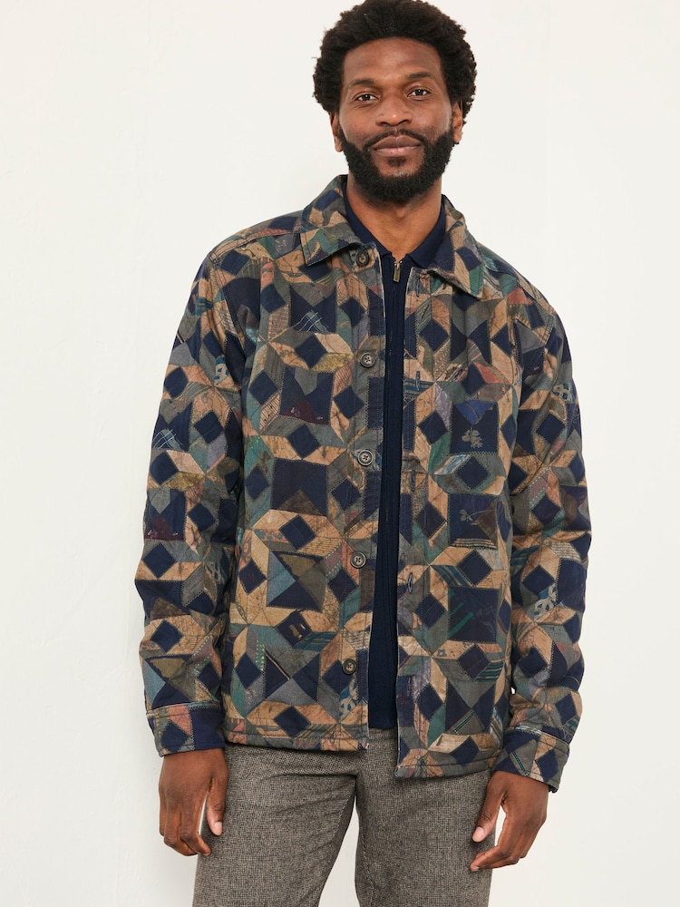 FatFace Khaki Green Stirling Quilted Overshirt - Image 2 of 7 FatFace Khaki Green Stirling Quilted Overshirt - Image 2 of 7
