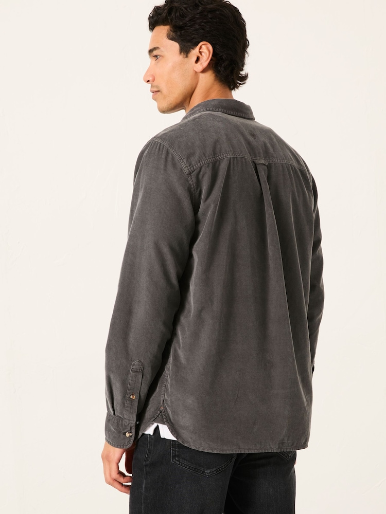 FatFace Dark Grey Long Sleeve Cord Shirt - Image 2 of 6 FatFace Dark Grey Long Sleeve Cord Shirt - Image 2 of 6