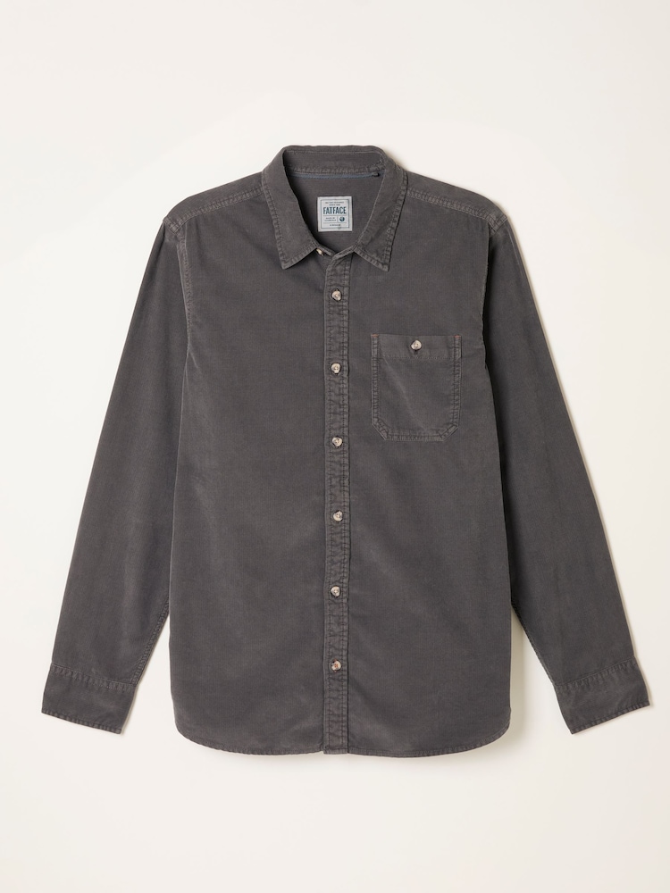 FatFace Dark Grey Long Sleeve Cord Shirt - Image 6 of 6 FatFace Dark Grey Long Sleeve Cord Shirt - Image 6 of 6