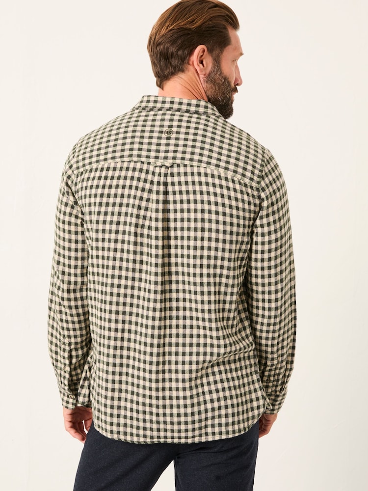 FatFace Emerald Green Long Sleeve Herringbone Check Shirt - Image 2 of 5