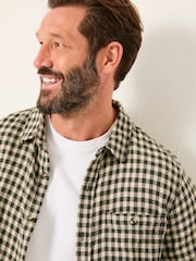 FatFace Emerald Green Long Sleeve Herringbone Check Shirt - Image 3 of 5