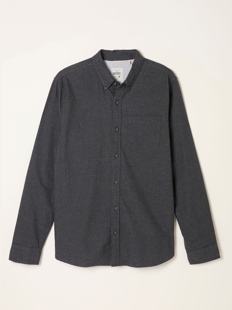 FatFace Tadlow Dark Grey Long Sleeve Herringbone Shirt - Image 1 of 1 FatFace Tadlow Dark Grey Long Sleeve Herringbone Shirt - Image 1 of 1