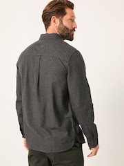 FatFace Tadlow Dark Grey Long Sleeve Herringbone Shirt - Image 2 of 5