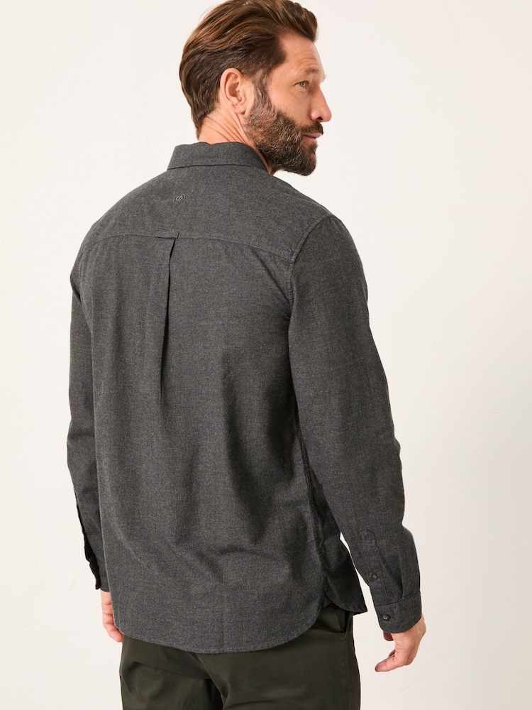 FatFace Tadlow Dark Grey Long Sleeve Herringbone Shirt - Image 2 of 5 FatFace Tadlow Dark Grey Long Sleeve Herringbone Shirt - Image 2 of 5