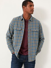 FatFace Pixley Mid Blue Long Sleeve Check Shirt - Image 1 of 5