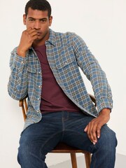 FatFace Pixley Mid Blue Long Sleeve Check Shirt - Image 3 of 5