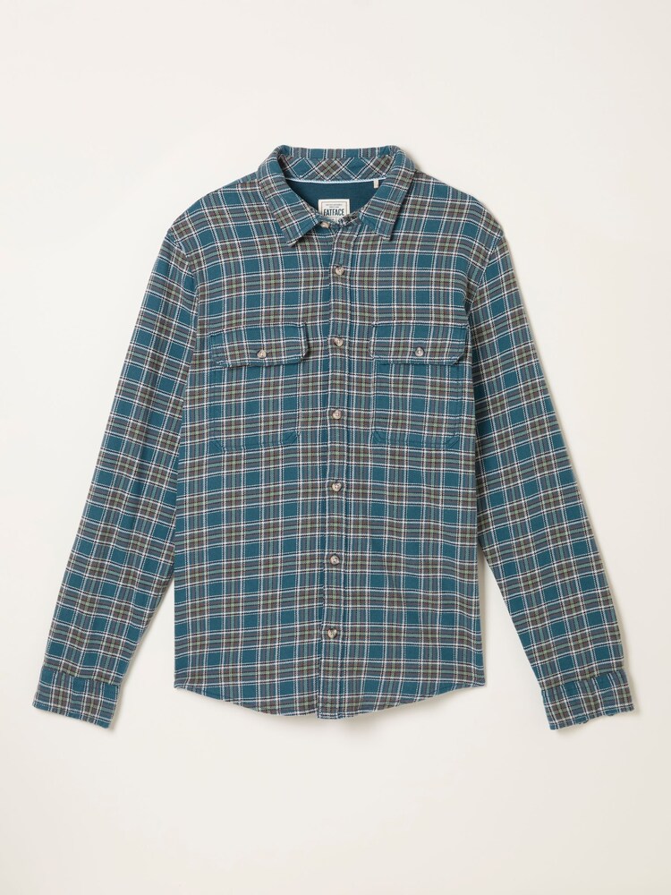 FatFace Pixley Mid Blue Long Sleeve Check Shirt - Image 5 of 5